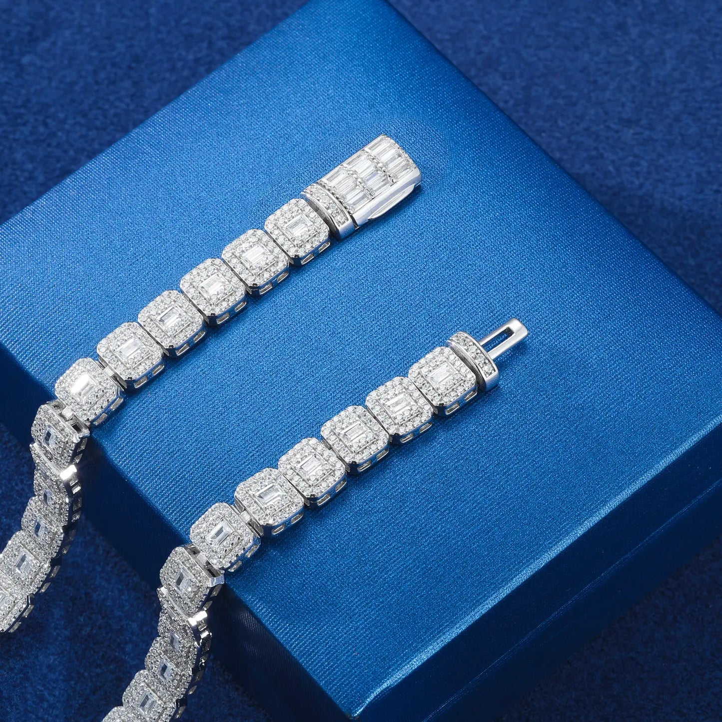 7mm Diamond Cluster Tennis Bracelet
